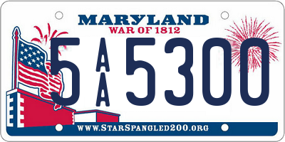 MD license plate 5AA5300
