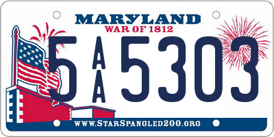 MD license plate 5AA5303