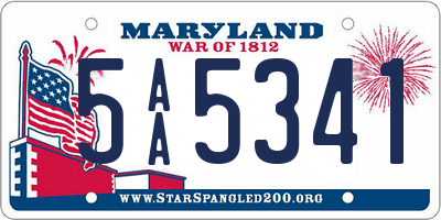 MD license plate 5AA5341