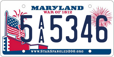 MD license plate 5AA5346