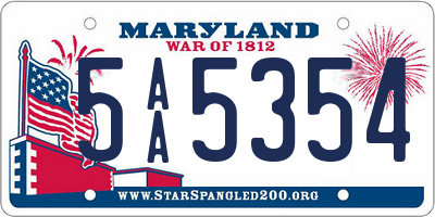 MD license plate 5AA5354