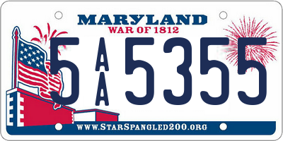 MD license plate 5AA5355