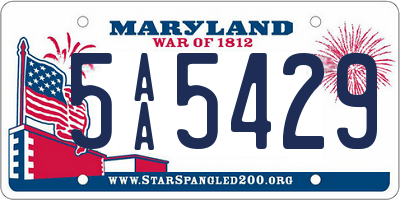 MD license plate 5AA5429