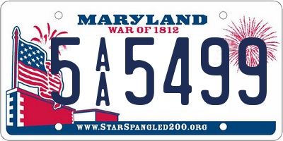 MD license plate 5AA5499