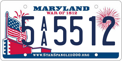MD license plate 5AA5512