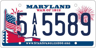 MD license plate 5AA5589