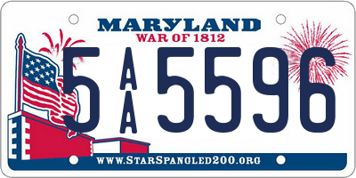 MD license plate 5AA5596