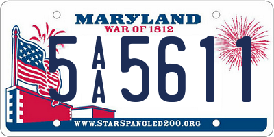 MD license plate 5AA5611