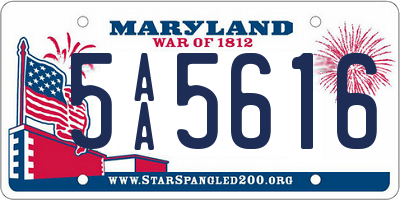 MD license plate 5AA5616