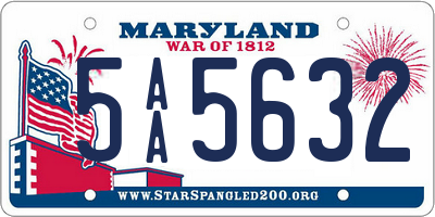 MD license plate 5AA5632