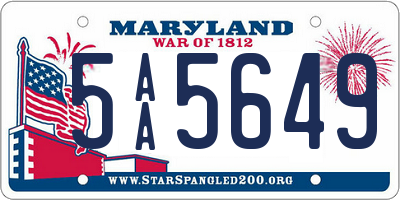 MD license plate 5AA5649
