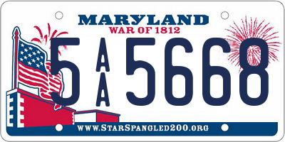 MD license plate 5AA5668