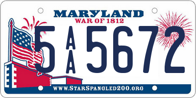 MD license plate 5AA5672