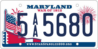MD license plate 5AA5680