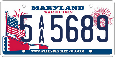 MD license plate 5AA5689