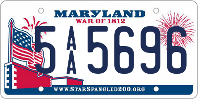 MD license plate 5AA5696