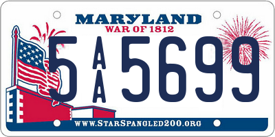 MD license plate 5AA5699