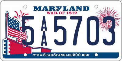 MD license plate 5AA5703