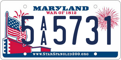 MD license plate 5AA5731