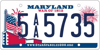 MD license plate 5AA5735