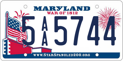 MD license plate 5AA5744