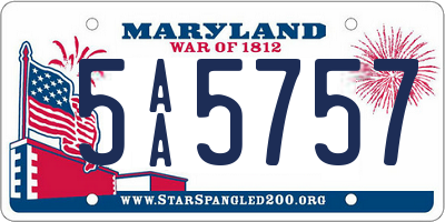 MD license plate 5AA5757