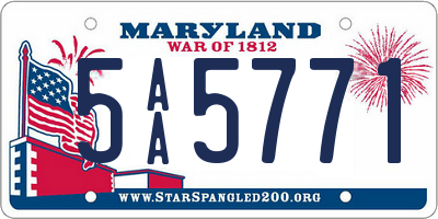 MD license plate 5AA5771