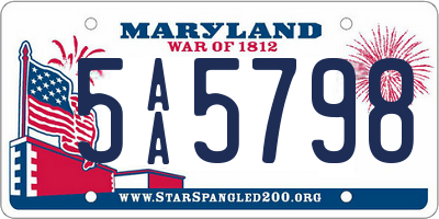 MD license plate 5AA5798