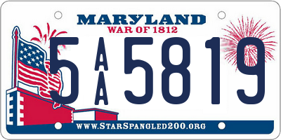 MD license plate 5AA5819