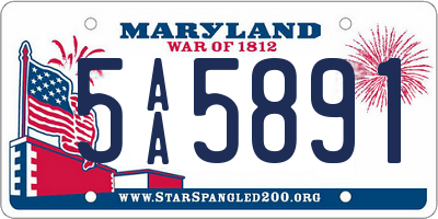 MD license plate 5AA5891