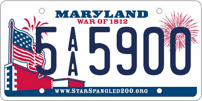 MD license plate 5AA5900