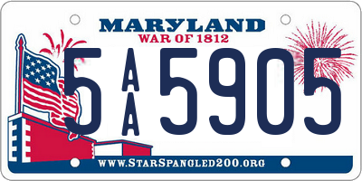 MD license plate 5AA5905