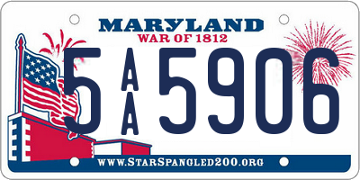 MD license plate 5AA5906