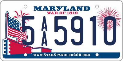 MD license plate 5AA5910