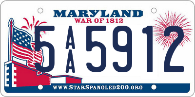 MD license plate 5AA5912