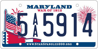 MD license plate 5AA5914