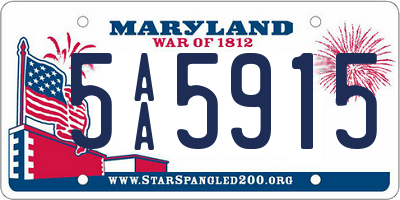 MD license plate 5AA5915