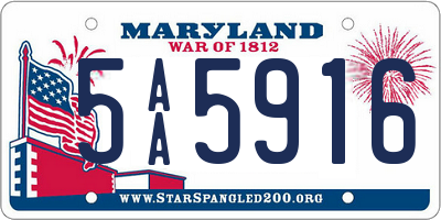 MD license plate 5AA5916