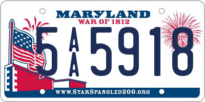 MD license plate 5AA5918