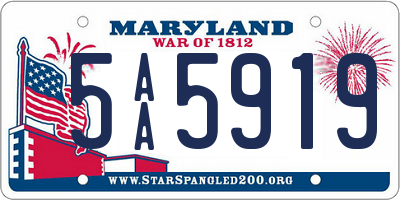 MD license plate 5AA5919