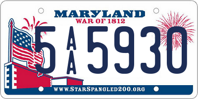 MD license plate 5AA5930