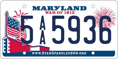 MD license plate 5AA5936