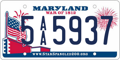 MD license plate 5AA5937