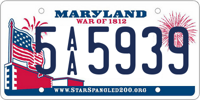 MD license plate 5AA5939