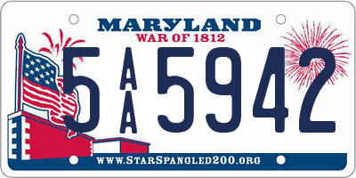 MD license plate 5AA5942