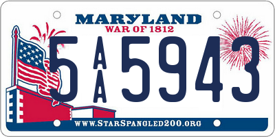 MD license plate 5AA5943