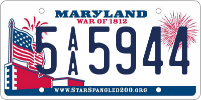 MD license plate 5AA5944