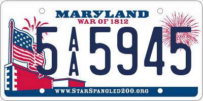 MD license plate 5AA5945