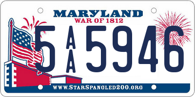 MD license plate 5AA5946