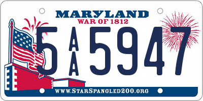 MD license plate 5AA5947